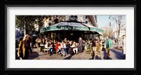 Group of people at a sidewalk cafe, Les Deux Magots, Saint-Germain-Des-Pres Quarter, Paris, France Fine Art Print