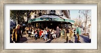 Group of people at a sidewalk cafe, Les Deux Magots, Saint-Germain-Des-Pres Quarter, Paris, France Fine Art Print
