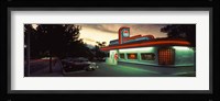Restaurant lit up at dusk, Route 66, Albuquerque, Bernalillo County, New Mexico, USA Fine Art Print