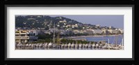 High Angle View Of Boats Docked At Harbor, Cannes, France Fine Art Print