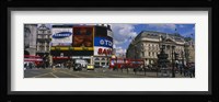 Commercial signs on buildings, Piccadilly Circus, London, England Fine Art Print