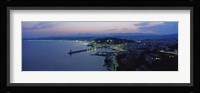 Aerial view of a coastline at dusk, Nice, France Fine Art Print