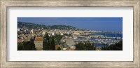 Aerial View Of Boats Docked At A Harbor, Nice, France Fine Art Print