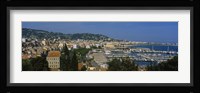 Aerial View Of Boats Docked At A Harbor, Nice, France Fine Art Print
