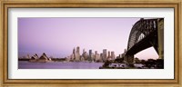 Sydney Harbor Bridge with Purple Sky, Sydney, Australia Fine Art Print