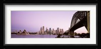 Sydney Harbor Bridge with Purple Sky, Sydney, Australia Fine Art Print