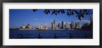 Skyscrapers On The Waterfront, Sydney Opera House, Sydney, New South Wales, United Kingdom, Australia Fine Art Print