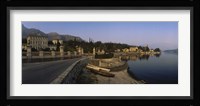 Boats on the coast, Lombardy, Lake Como, Italy Fine Art Print
