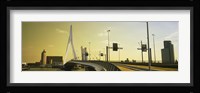 Bridge across the river, Erasmus Bridge, Rotterdam, Netherlands Fine Art Print