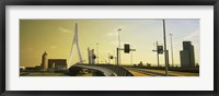 Bridge across the river, Erasmus Bridge, Rotterdam, Netherlands Fine Art Print