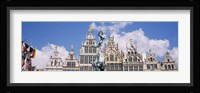 Low angle view of buildings, Grote Markt, Antwerp, Belgium Fine Art Print