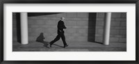 Side Profile Of A Businessman Running With A Briefcase, Germany Fine Art Print