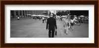 Rear view of a businessman walking on the street, Stuttgart, Germany Fine Art Print