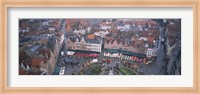 Aerial view of a town square, Bruges, Belgium Fine Art Print
