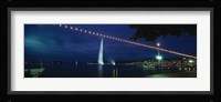 Fountain at night, Jet D'eau, Geneva, Switzerland Fine Art Print