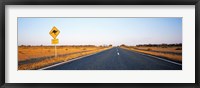 Kangaroo Road Warning Sign, Outback Highway, Australia Fine Art Print