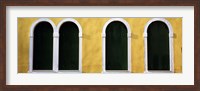 Windows in Yellow Wall Venice Italy Fine Art Print