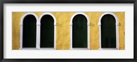 Windows in Yellow Wall Venice Italy Fine Art Print
