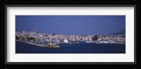 Buildings on the waterfront, Aegina, Saronic Gulf Islands, Greece Fine Art Print