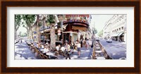Group of people at a sidewalk cafe, Paris, France Fine Art Print