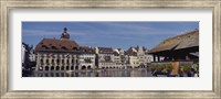 Buildings on the waterfront, Lucerne, Switzerland Fine Art Print