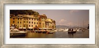 Boats in a canal, Portofino, Italy Fine Art Print