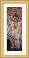 Turkey, Istanbul, Dolmabahce Palace, interior architectural detail of ceiling mural Fine Art Print