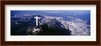 View of Christ the Redeemer and Rio De Janeiro, Brazil Fine Art Print