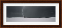 Lightning in the sky over a desert, White Sands National Monument, New Mexico, USA Fine Art Print