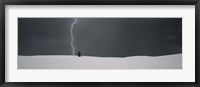 Lightning in the sky over a desert, White Sands National Monument, New Mexico, USA Framed Print