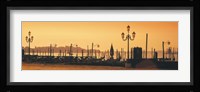 Venice, Italy Pier with Orange Sky Fine Art Print