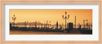 Venice, Italy Pier with Orange Sky Fine Art Print