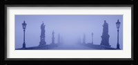 Charles Bridge In Fog, Prague, Czech Republic Fine Art Print