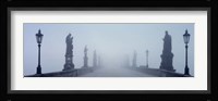 Charles Bridge in Fog Prague Czech Republic Fine Art Print