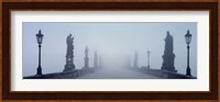 Charles Bridge in Fog Prague Czech Republic Fine Art Print