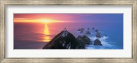 Sunset, Nugget Point Lighthouse, South Island, New Zealand Fine Art Print