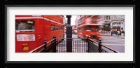 Double-Decker buses on the road, Oxford Circus, London, England Fine Art Print