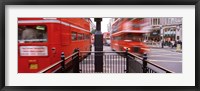 Double-Decker buses on the road, Oxford Circus, London, England Fine Art Print