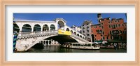 Low angle view of a bridge across a canal, Rialto Bridge, Venice, Italy Fine Art Print