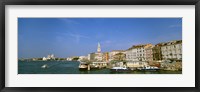 Buildings along a canal with a church in the background, Santa Maria Della Salute, Grand Canal, Venice, Italy Fine Art Print