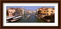 High angle view of ferries in a canal, Grand Canal, Venice, Italy Fine Art Print