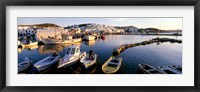 Boats at the dock in the sea, Paros, Cyclades Islands, Greece Fine Art Print