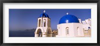 Church with sea in the background, Santorini, Cyclades Islands, Greece Fine Art Print