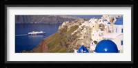Buildings in a valley, Santorini, Cyclades Islands, Greece Fine Art Print