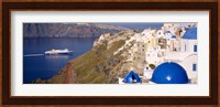 Buildings in a valley, Santorini, Cyclades Islands, Greece Fine Art Print