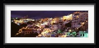 Town at night, Santorini, Greece Fine Art Print
