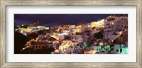 Town at night, Santorini, Greece Fine Art Print