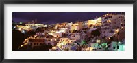 Town at night, Santorini, Greece Fine Art Print