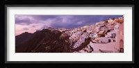 Town at dusk, Santorini, Greece Fine Art Print