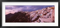 Town at dusk, Santorini, Greece Fine Art Print